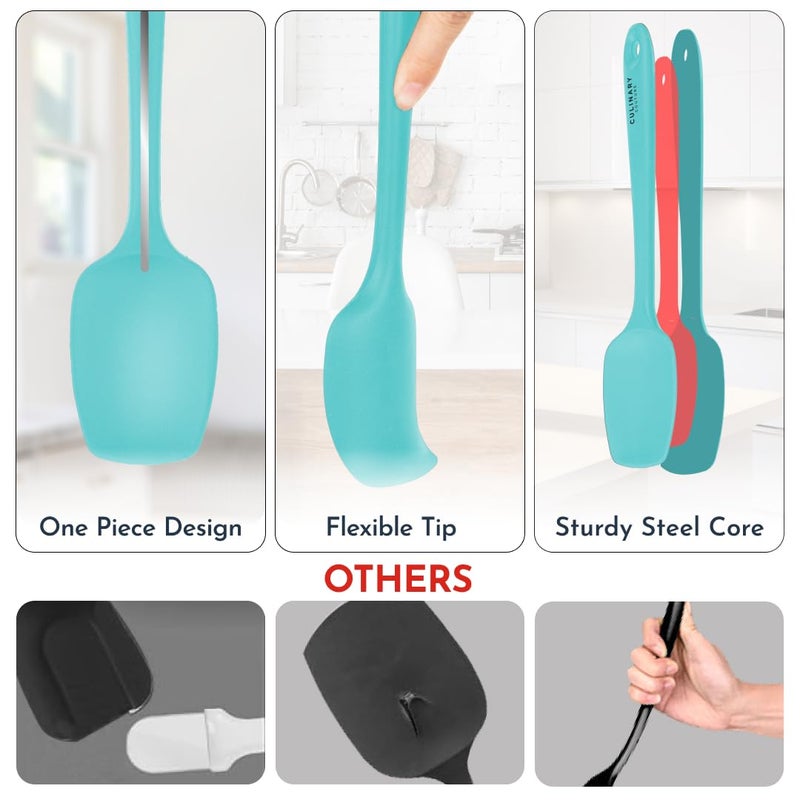 Culinary Couture 4-Piece Silicone Baking Spatula Set - Rubber Spatulas Silicone Heat Resistant, BPA-Free - Spatula Set for Nonstick Cookware - Baking Essentials - Image 3